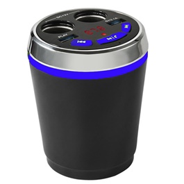USB Bluetooth Wireless Cup Shape Mobile Charger with MP3 Player for Music Streaming Via Bluetooth on FM supported DVD or CD players