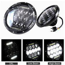Headlights / Head Lamps Black with Small Projectors - 7inches
