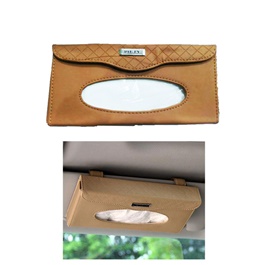 Car Sun Visor Tissue Box - Brown | Tissue Holder | Modern Paper Case Box | Napkin Container Tray | Towel Visor Tissue Box