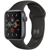 Apple Watch Series 5 44mm GPS + Cellular Space Gray Aluminum Case with Black Sport Band MWW12