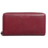 Gucci Hip Bamboo Red Deer Leather Zip Around Wallet