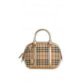 Burberry Horseferry Check and Leather Clutch - Honey/Gold