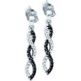 Black Diamond Fashion Earrings 10K White Gold