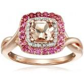  14k Pink Gold Morganite, Pink Tourmaline and Diamond Ring, Size 7 