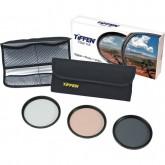  Tiffen 82mm Photo Essentials Kit (UV Protector, 812 Color Warming, Circular Polarizing Glass Filters & 4 Pocket Pouch)