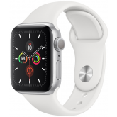 Apple Watch Series 5 44mm GPS Silver Aluminum Case with White Sport Band MWVD2