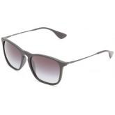 Ray-Ban 0RB4187 Square Sunglasses Rubber Black Frame/Gray Gradient Lens
