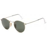 Ray Ban RB3447 Round Metal Sunglasses,  Gold Frame/Crystal Green Lens 50mm