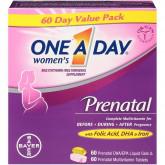 One A Day Women's Prenatal Multivitamin Two Pill Formula Folic Acid, and Omega-3 DHA, 60+60 Count