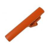 Skinny Tie Clip, 1.5 Inch, Pinch Clasp Orange
