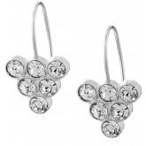 Fossil Women's "Geometric Mix" Silver-Tone Stacked Crystal Earrings