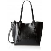 Calvin Klein Reversible Fringe Tote Bag Black/Grey