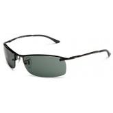 Ray-Ban RB3183 Sunglasses Black Frame/Green Solid Lens 63 mm