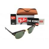 Ray-Ban Authentic Clubmaster RB 3016 990/58 49mm Havana / Green Polarized Lens