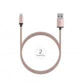 Tucano Lightning To USB Cable 2m Gold Cotton Braided