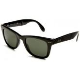 Ray-Ban Folding Wayfarer Sunglasses Black Frame/Green G-15XLT Lens