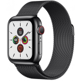 Apple Watch Series 5 44mm GPS + Cellular Space Black Stainless Steel Case with Space Black Milanese Loop MWW82
