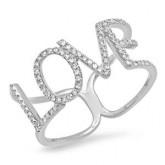  Diamonds By Vicki 0.20ct 14k Gold Diamond "Love" Ring 