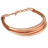 Fossil Metal Tube Rose Gold-Tone Bracelet, 5"