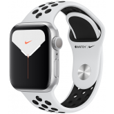 Apple Watch Series 5 44mm GPS Silver Aluminum Case with Pure Platinum/Black Nike Sport Band MX3V2