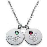 Two Initial Pendant Necklace 