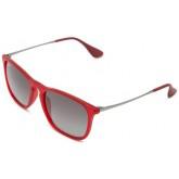 Ray-Ban 0RB4187 Square Sunglasses Rubber Transparent Red