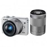 Canon EOS M100 Mirrorless Digital Camera with 15-45mm and 55-200mm Lenses (White) 