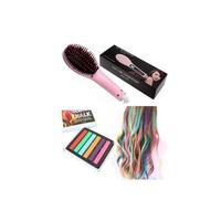 Pack Of 2 - Hair Color Chalk & Hair Straightener Brush Tajori