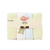 Green Pack of 4 - Baby Wash Clothes - 100% Cotton - 9x9 Inch Tajori