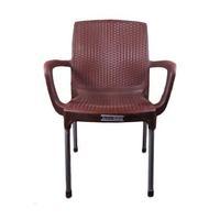 Pack of 4 - Patio Garden Chairs - Brown Tajori