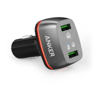 ANKER A2224 POWERDRIVE+ 2 QUICK CHARGE 3.0 FAST 2-PORTS USB CAR CHARGER - BLACK Tajori