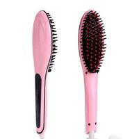 Â Electric Hair Straightener Brush - Pink Tajori