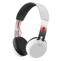 Skullcandy Grind Bluetooth Wireless On Ear Headphones with Mic - White, Black & Red Tajori