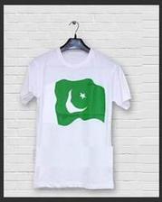 White pakistan flag t-shirt for men Tajori