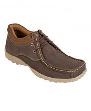 Brown Leather Lace Up Digger Shoes LC-636