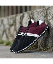 GNOME Black Red Mesh Leisure Breathable Sneakers