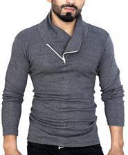 Charcoal Pannel Zipper Sweat Shirt