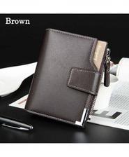 Baellerry Brown Leather Short Purse Wallet