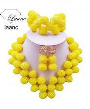 Laanc Yellow Pearl Zinc Alloy Round Jewelry Set