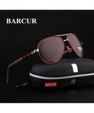 BARCUR Red Aluminum Magnesium Polarized Sunglasses
