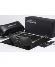 BANNED 1976 Gun Black Anti Glare HD Polarized Aluminum Sunglasses