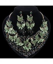 Ouhe Green Zinc Alloy Crystal Jewelry Sets