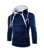 Zacoo Navy Polyester Hip Hop Broadcloth Zipper Hooded
