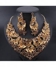 Ouhe Champagne Zinc Alloy Crystal Jewelry Sets