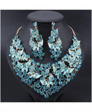 Ouhe Lake Blue Zinc Alloy Crystal Jewelry Sets