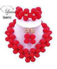 Laanc Red Pearl Zinc Alloy Round Jewelry Set