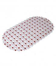Red Suction Cups Non Slip PVC Dotted Shower Bath Mat