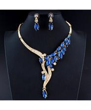 Jiayijiaduo Blue Zinc Alloy Trendy Crystal Jewelry Sets 
