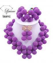 Laanc Purple Pearl Zinc Alloy Round Jewelry Set