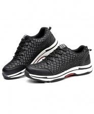 Black Lightweight Mesh Breathable Night Reflective Casual Safety Shoes 